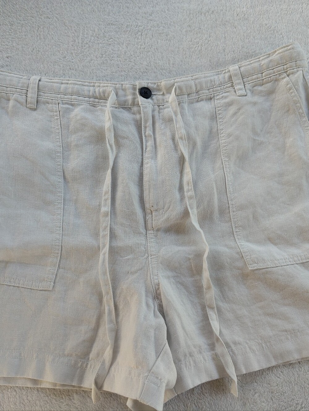Madewell women's Linen Drawstring Hybrid Shorts - Cream